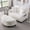 Beige + Foam + 2 Seat, variant on Double Sofa Chaise with Storage Footrest, Unique Design & Throw Pillows,Grey