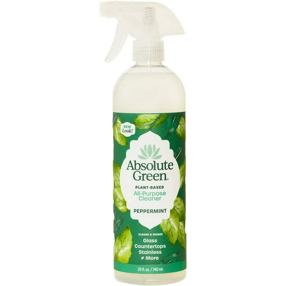 Absolute Green All Purpose Cleaner, Multi-Use , Safe around Kids   Pets, Natural Peppermint Scent, 25 oz