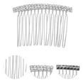 thumbnail image 3 of Unique Bargains 1 Pc Women's Short Double Rhinestones Side Comb for Parties Silver Tone Alloy, 3 of 4