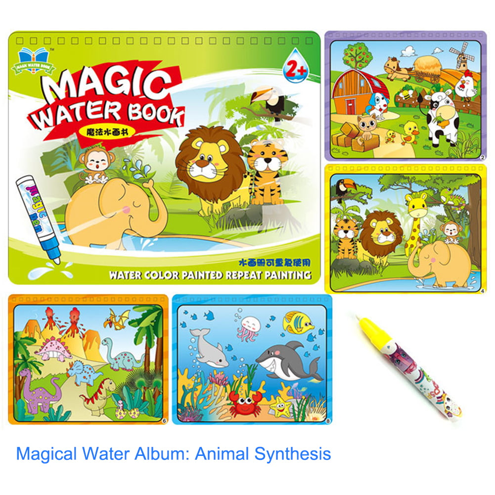 Magic Water Painting Book Children Kid Alphabet Creative Colouring Drawing Album 