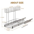 thumbnail image 3 of STORKING 2 Tier Under Sink Pull Out Cabinet Organizer Slide Wire Shelf Basket for Kitchen Base Cabinets 9" W 18.5" D 16" H, 3 of 9