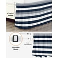thumbnail image 3 of Grey and Bed Skirt King Size 18&nbsp;Inch Drop, Dark Blue Stripe Abstract Geometric Striped Wrap Around Dust Ruffle Bedskirts, Wrinkle & Fade Resistant Easy Fit Bedskirt with Adjustable Elastic, 3 of 8
