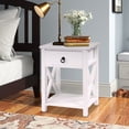 thumbnail image 4 of Bedside Table with Drawer, SESSLIFE White Nightstand Set of 2, End Tables for Living Room Bedroom, Modern Wooden Night Stands with Storage Shelf, 15.7 x 11.8 x 20.9 inches, X1057, 4 of 12