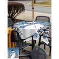 thumbnail image 4 of Outdoor Tablecloth with Umbrella Hole and Zipper, Blue Snowman Christmas Square Table Cloth 54x54 Inch Waterproof Tablecloth, Xmas Tree Ball Snowflake Winter Elk Picnic Table Cover for Patio Camping, 4 of 7