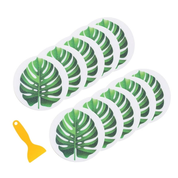 Non- Bathroom Stickers Bathtub Floor Decals Monstera Leaves Design Safe Anti- for Kids and Household Use