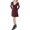 Black, variant on SANCTUARY Womens Red Belted Plaid Long Sleeve V Neck Mini Wrap Dress 0