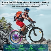ZNH 500W Electric Bike for Adults - 26 Mountain eBike /Removable 374Wh Battery, 20MPH, 21-Speed & UL2849 Certified，Black