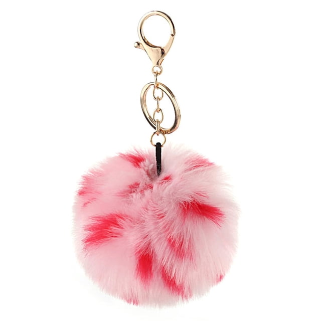 Pom Pom Keyring Faux Fur Decorative Fuzzy Ball Keychain Bag Charm for Women