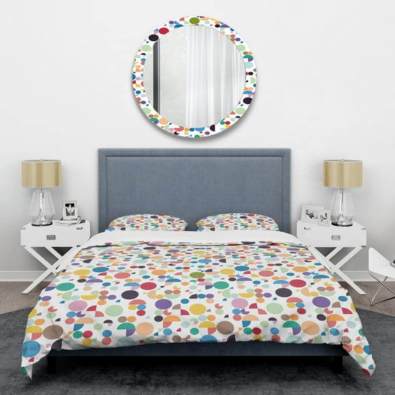 Designart 'Retro Abstract Circular I' Mid-Century Modern Duvet Cover Set