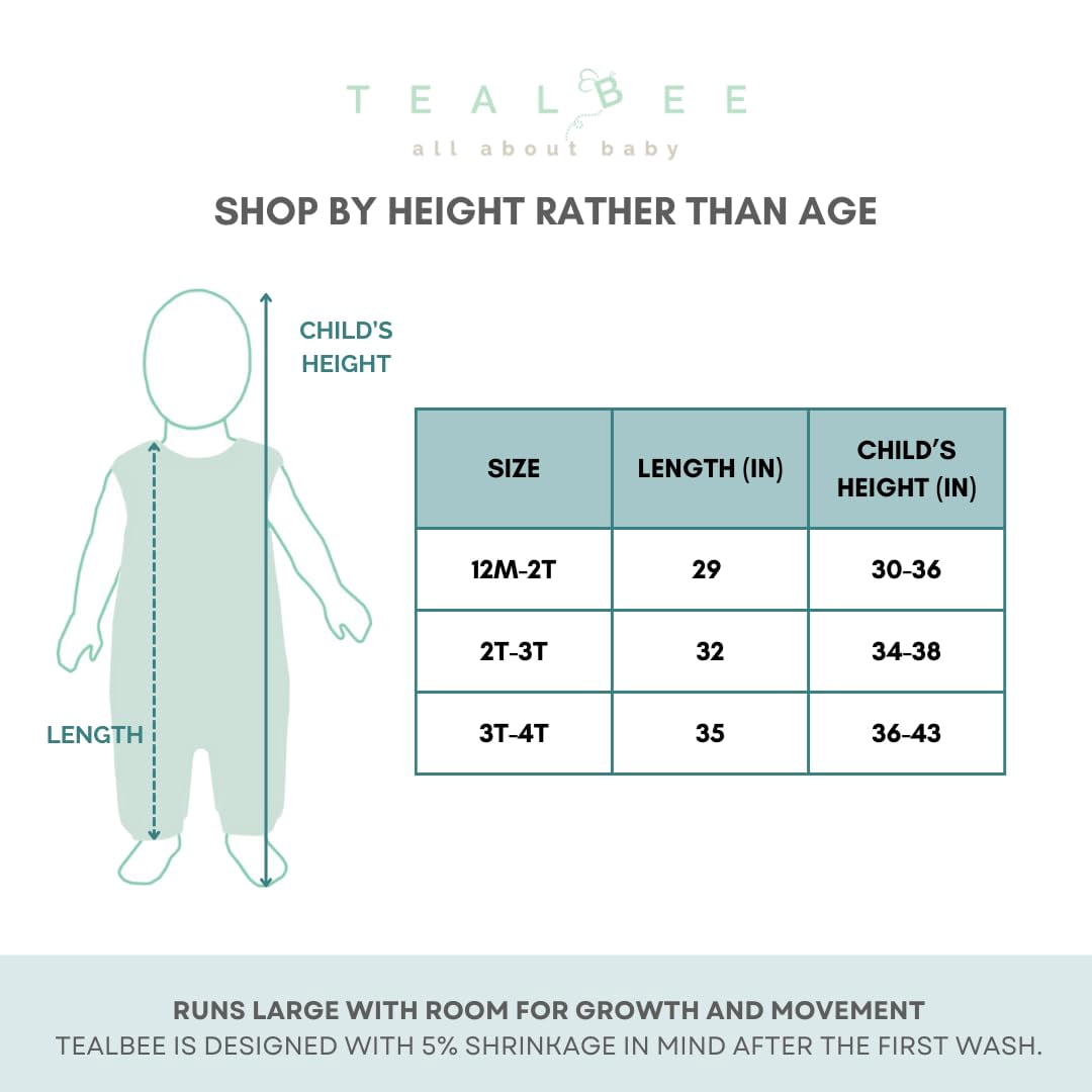 Tealbee Dreamsuit - Bamboo Sleep Sack with Legs - (1.2 Tog) Alphabet 3T-4T