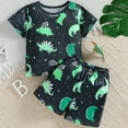 thumbnail image 4 of Toddler Girls Luminous Pajamas Summer Clothes Set Butterfly Printed Sleepwear Kids Shorts Pjs Set 1-8 Years, 4 of 8