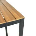 thumbnail image 6 of GDF Studio Arath Outdoor Modern Industrial Acacia Wood Bar Table, Teak and Black, 6 of 9