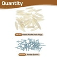 thumbnail image 3 of Uxcell 100 Pack Plastic Pocket Hole Plugs, 9mm Slant Hole Caps with Pocket Screws for Pocket Hole Jig Wood Working Tool Accessories, Vertical Grain Beige, 3 of 6