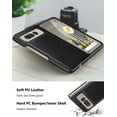 thumbnail image 4 of Case for Google Pixel Fold, PU Leather Back Cover Hard PC Bumper Phone Case for Pixel Fold - Black, 4 of 12