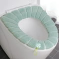 thumbnail image 1 of Seyotauo Toilet Seat Cover,Bathroom Soft Thicker Warmer with Snaps Fixed Stretchable Washable Fiber Cloth Toilet Seat Covers Pads Easy Installation& Cleaning, 1 of 6