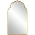 thumbnail image 2 of 38 Inch Wood Wall Mirror, Moroccan Style, Antique Gold, Saltoro Sherpi, 2 of 5