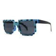 thumbnail image 4 of Boys Kid Size 8-bit Pixel Horn Rim Gamer Plastic Sunglasses Blue Black, 4 of 4