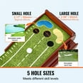 thumbnail image 3 of KFFKFF Golf Putting Mat, Indoor 5-Hole Putting Green, Smooth Golf Practice Aid, Mini Golf Kit with Automatic Ball Return, Alignment Tool, 3 Balls, Wooden Base, Ideal Gift for Home Office Use, 3 of 9