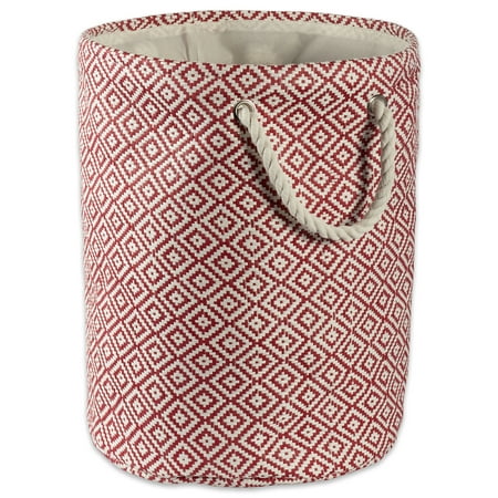 Rust Boxes - Design Imports Paper Bin Geo Diamond Rust Round Small, 14