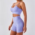 thumbnail image 4 of Women Bras Sports Yoga Bra And Shorts Sports Underwear Wearing Fitness Yoga Clothes Set Comfortable Bras for Women Purple L, 4 of 8