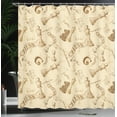 thumbnail image 3 of Ambesonne Beige Shower Curtain, Retro Chess Game Pieces, 69"Wx70"L, Beige, 3 of 4