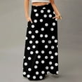 thumbnail image 2 of LWavelet Polka Dot Maxi Skirt with Side Pockets Women Daily Casual Flowy Versatile Bottoms Black XL, 2 of 6