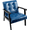 Dark Blue, variant on HomeMiYN Mid Century Modern Accent Chair with Wooden Frame, Faux Leather Reading Armchair for Living Room, Caramel