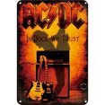 thumbnail image 1 of Placa Metal Banda ACDC Fresca Pintura Hierro Rectangular Arte Pared Artesanía 20x30cm, 1 of 9