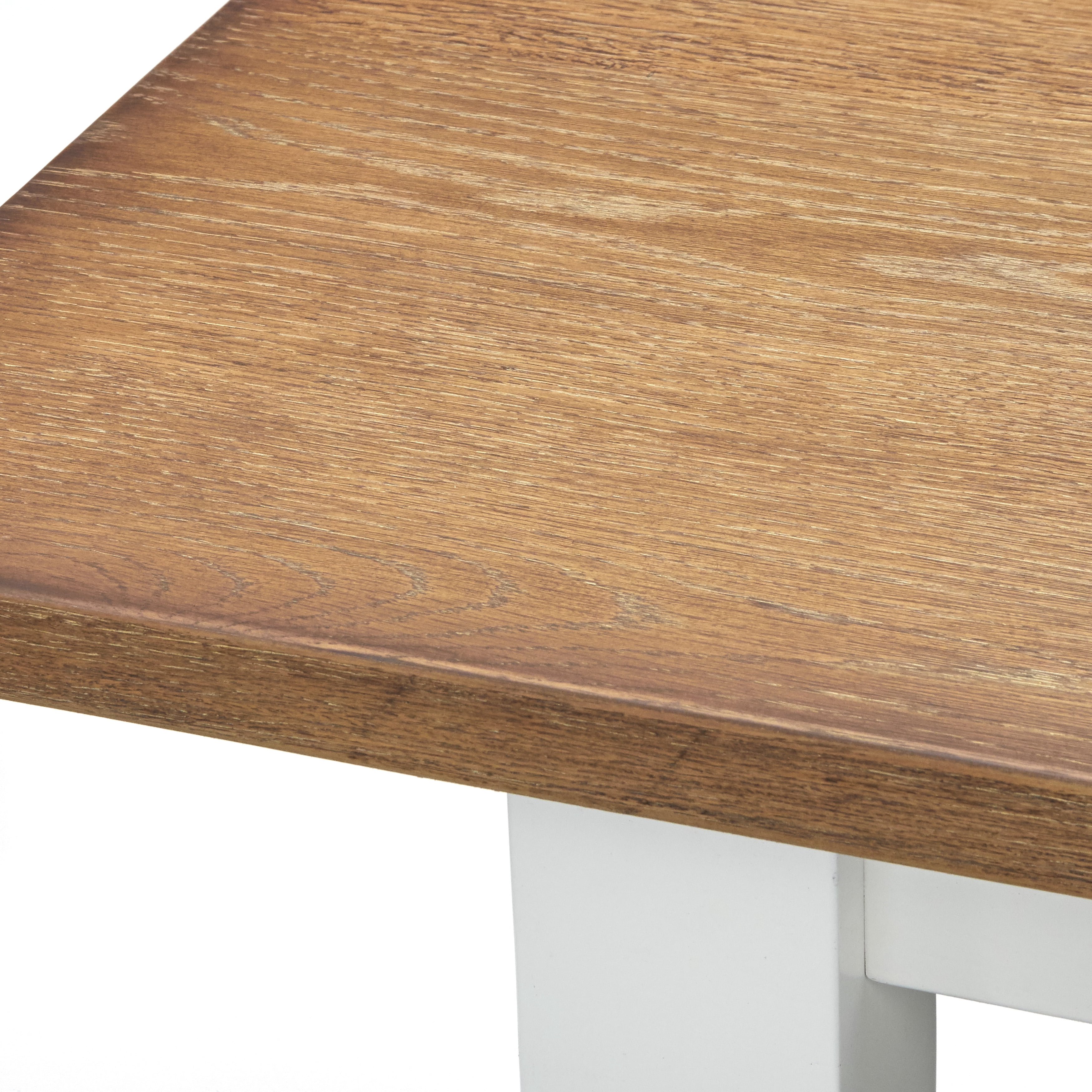 TMS Nashville Farmhouse Dining Table, Driftwood and White