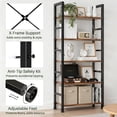 thumbnail image 7 of 5 Tier Bookshelf, Free Standing Wooden Bookcase with Open Storage Shelves with Metal Frame, Sturdy Shelf Organization Display Rack for Living Room, Bedroom, Home Office, 62.2" Tall, 7 of 7