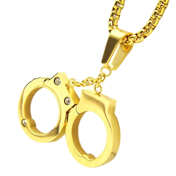 Fashion Stainless Steel Handcuff Pendant with Box Chain 24" SCP 121 G