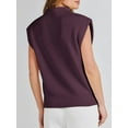 thumbnail image 4 of Fortune Women Sweater Vest Sleeveless Mock Neck Knit Tops Solid Color Loose Crop Top, 4 of 9