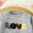 thumbnail image 5 of Coerni Toddler New Born Baby Boy Outfit Long Sleeved Pullover Sweatshirt Letter Print Set Kids Valentine's Day Outfit, 5 of 9
