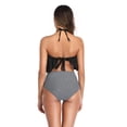 thumbnail image 3 of Fashion Women High Waisted Bikini Flounce Halter Tummy Control Ruffle Bathing Suit, 3 of 6