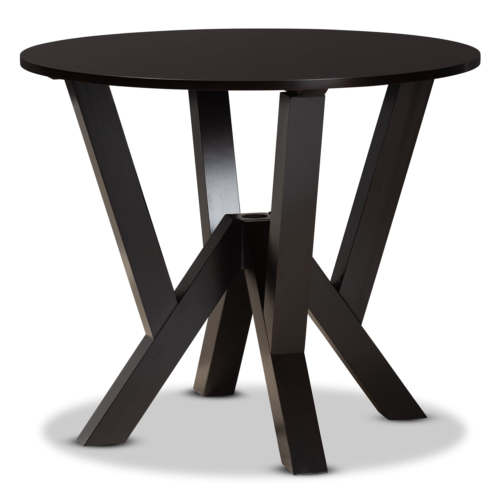 Baxton Studio Riona Modern Transitional Grey Fabric Upholstered and Dark Brown Finished Wood 5-Piece Dining Set