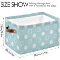 thumbnail image 3 of Coolnut Large Foldable Storage Bin Blue Polka Dot Fabric Storage Baskets Collapsible Decorative Baskets Organizing Basket Bin with PU Handles for Shelves Home Closet Living Room-1Pack Decor Gifts, 3 of 7