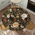 thumbnail image 3 of Boho Floral Fitted Round Tablecloth with Elastic Edge – Washable, Anti-Slip, Wrinkle-Free Table Cover for 36"-42" Round Tables, 3 of 4