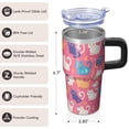 thumbnail image 3 of Cat 20oz Stainless Steel Tumbler with Handle and Straw – Insulated Travel Cup with Sliding Lid, 360° Full Wrap Printed Mug for Home, Outdoor & Sports Use, Kitty, 3 of 6