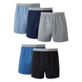 thumbnail image 1 of Calzoncillos tipo bóxer Hanes, tejido con cintura expuesta, paquete de 5 unidades para hombre, 1 of 3