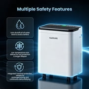 HUMSURE 70 Pints Dehumidifier for Basements with Drain Hose, Large Dehumidifier Covers up to 4500 Sq. Ft, Auto Defrost, 24H Timer, White