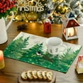 thumbnail image 3 of mubwai Pine Trees Green Winter Placemats Set of 4, 12x18 Inch Seasonal Holiday Christmas Place Mats for Party Dining Table, 3 of 6