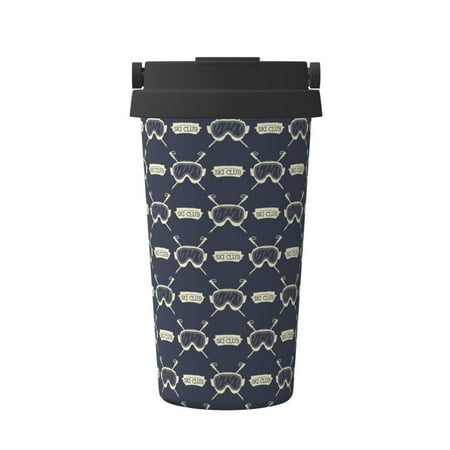 

KLL Ski Goggles Vintage Print Pattern Stainless Steel Vacuum Insulated Tumbler - Carry Insulated Coffee Mug - Reusable Insulated Cold Brew Iced Coffee Cup Thermos