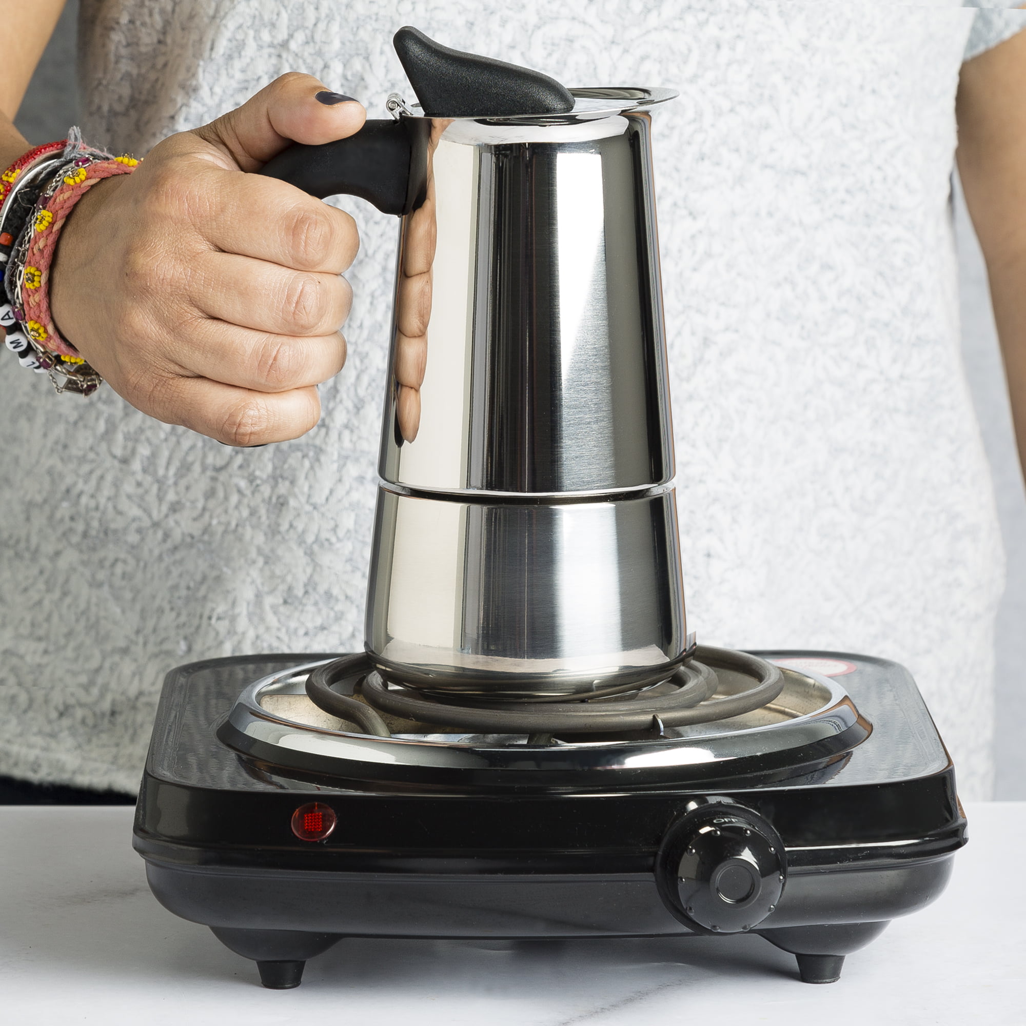 Epoca TES-3306 Primula Stovetop Espresso Coffee Maker, 6 Cups