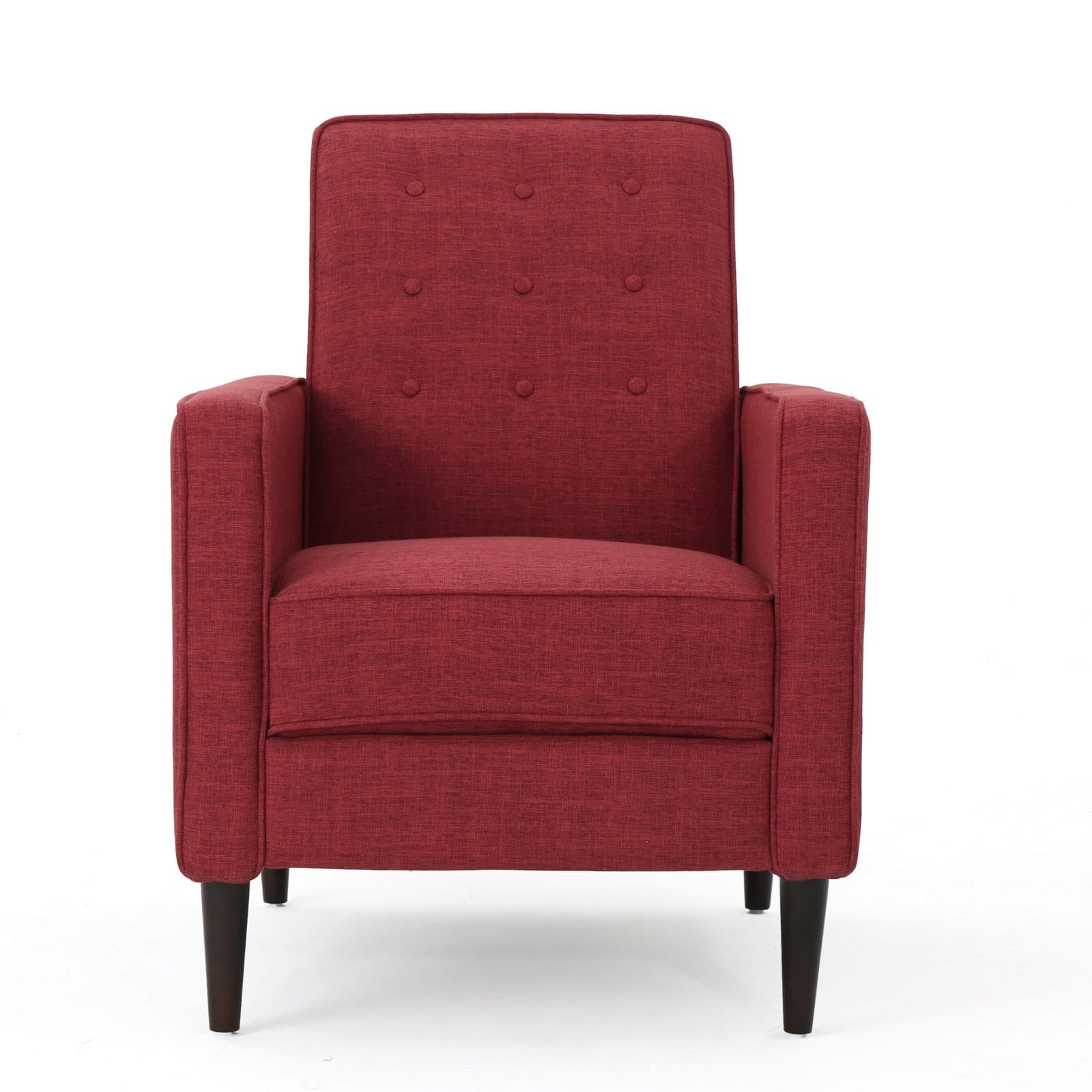 Christopher Knight Home Mervynn Mid-Century Modern Button Tufted Fabric Recliner by  Muted Blue Pushback Recline