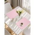 thumbnail image 5 of Pink Geometric Placemats Set of 4, Modern Minimalism Solid Color Striped Placemats for Dining Table, Place Mats for Kitchen Tabletop, Waterproof Wipeable Dining Table Mats Set, 5 of 9