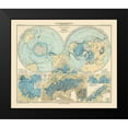thumbnail image 2 of Perthes 17x15 Black Modern Framed Museum Art Print Titled - North Pole South Pole - Perthes 1884, 2 of 5