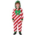 thumbnail image 3 of AWZXDE Boys Printed Jumpsuits Hooded Candy Cane Style One Piece Outfit Zip Front With Front Pockets For Christmas Party Family Photo And Festive Home Gatherings, 3 of 5