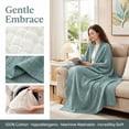 thumbnail image 2 of Cooling Throw Blanket for Hot Flashes Muslin Throw Blanket 100% Cotton Muslin Blanket, 50"x59" Large Size Blanket, Lightweight and Breathable Cotton Gauze ,Blue, 2 of 8