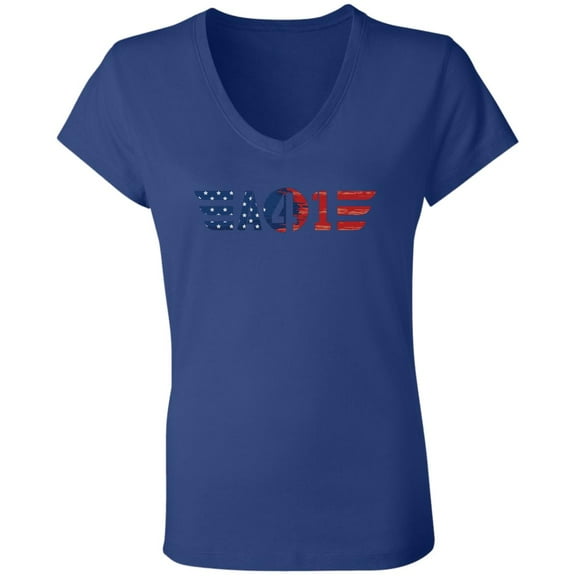 All 4 One Patriot B6005 Ladies' Jersey V-Neck T-Shirt