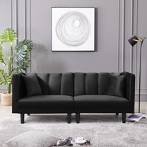 Futon Sofa Sleeper Black Velvet